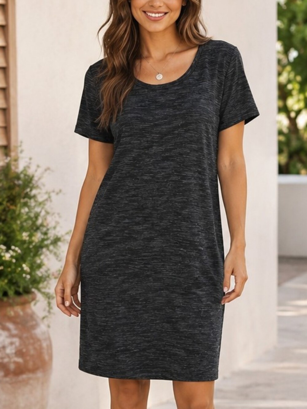 32 Degrees Cool Women’s Short Sleeve T-Shirt Dress – Charcoal Heather – Size L